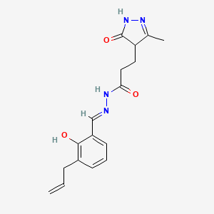 molecular formula C17H20N4O3 B11684845 (E)-N'-(3-allyl-2-hydroxybenzylidene)-3-(3-methyl-5-oxo-4,5-dihydro-1H-pyrazol-4-yl)propanehydrazide 