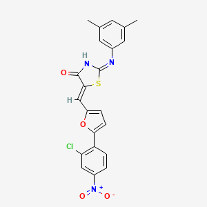 (2Z,5Z)-5-{[5-(2-chloro-4-nitrophenyl)furan-2-yl]methylidene}-2-[(3,5-dimethylphenyl)imino]-1,3-thiazolidin-4-one