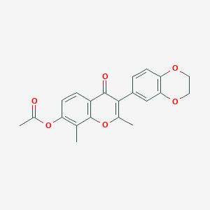 3-(2,3-dihydro-1,4-benzodioxin-6-yl)-2,8-dimethyl-4-oxo-4H-chromen-7-yl acetate