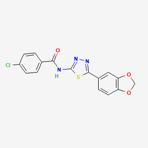 N-[(2Z)-5-(1,3-benzodioxol-5-yl)-1,3,4-thiadiazol-2(3H)-ylidene]-4-chlorobenzamide