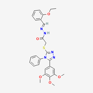 N'-[(E)-(2-ethoxyphenyl)methylidene]-2-{[4-phenyl-5-(3,4,5-trimethoxyphenyl)-4H-1,2,4-triazol-3-yl]sulfanyl}acetohydrazide