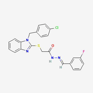 2-{[1-(4-chlorobenzyl)-1H-benzimidazol-2-yl]sulfanyl}-N'-[(E)-(3-fluorophenyl)methylidene]acetohydrazide