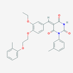 (5Z)-5-{3-ethoxy-4-[2-(2-methylphenoxy)ethoxy]benzylidene}-1-(3-methylphenyl)pyrimidine-2,4,6(1H,3H,5H)-trione