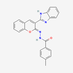 N'-[(2Z)-3-(1H-benzimidazol-2-yl)-2H-chromen-2-ylidene]-4-methylbenzohydrazide