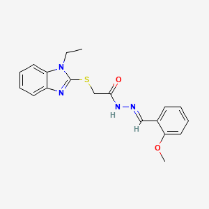 2-[(1-ethyl-1H-benzimidazol-2-yl)sulfanyl]-N'-[(E)-(2-methoxyphenyl)methylidene]acetohydrazide