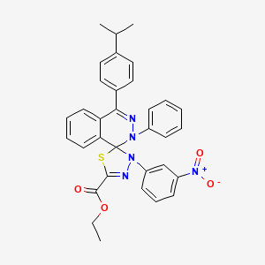 ethyl 3'-(3-nitrophenyl)-2-phenyl-4-[4-(propan-2-yl)phenyl]-2H,3'H-spiro[phthalazine-1,2'-[1,3,4]thiadiazole]-5'-carboxylate