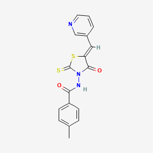 4-methyl-N-[(5Z)-4-oxo-5-(pyridin-3-ylmethylidene)-2-thioxo-1,3-thiazolidin-3-yl]benzamide