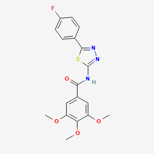 molecular formula C18H16FN3O4S B11684991 N-[5-(4-fluorophenyl)-1,3,4-thiadiazol-2-yl]-3,4,5-trimethoxybenzamide 