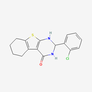 molecular formula C16H15ClN2OS B11685016 2-(2-chlorophenyl)-2,3,5,6,7,8-hexahydro[1]benzothieno[2,3-d]pyrimidin-4(1H)-one 