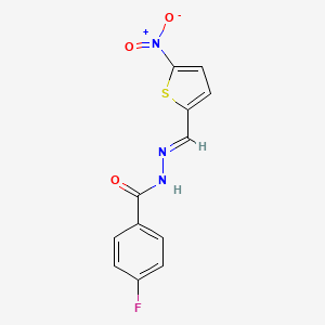 4-fluoro-N'-[(E)-(5-nitrothiophen-2-yl)methylidene]benzohydrazide