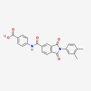 molecular formula C24H18N2O5 B11685054 4-({[2-(3,4-dimethylphenyl)-1,3-dioxo-2,3-dihydro-1H-isoindol-5-yl]carbonyl}amino)benzoic acid 