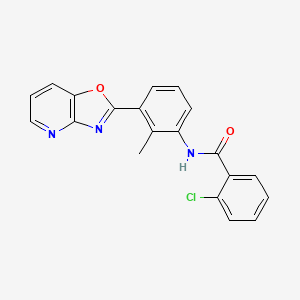 2-chloro-N-[2-methyl-3-([1,3]oxazolo[4,5-b]pyridin-2-yl)phenyl]benzamide