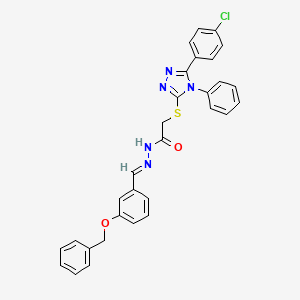 molecular formula C30H24ClN5O2S B11685078 N'-[(E)-[3-(Benzyloxy)phenyl]methylidene]-2-{[5-(4-chlorophenyl)-4-phenyl-4H-1,2,4-triazol-3-YL]sulfanyl}acetohydrazide 