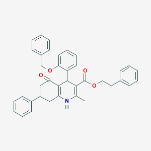 2-Phenylethyl 4-[2-(benzyloxy)phenyl]-2-methyl-5-oxo-7-phenyl-1,4,5,6,7,8-hexahydroquinoline-3-carboxylate