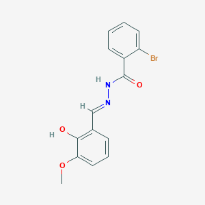 molecular formula C15H13BrN2O3 B11685142 2-bromo-N'-[(E)-(2-hydroxy-3-methoxyphenyl)methylidene]benzohydrazide 