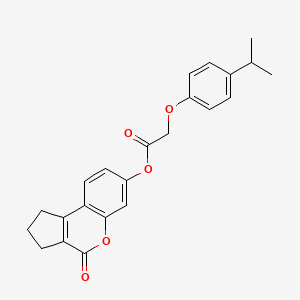 molecular formula C23H22O5 B11685196 4-Oxo-1,2,3,4-tetrahydrocyclopenta[c]chromen-7-yl [4-(propan-2-yl)phenoxy]acetate 