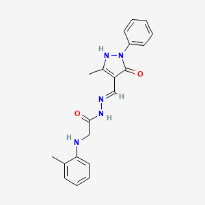 N'-[(E)-(5-Hydroxy-3-methyl-1-phenyl-1H-pyrazol-4-YL)methylidene]-2-[(2-methylphenyl)amino]acetohydrazide