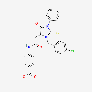 Methyl 4-({[3-(4-chlorobenzyl)-5-oxo-1-phenyl-2-thioxoimidazolidin-4-yl]acetyl}amino)benzoate