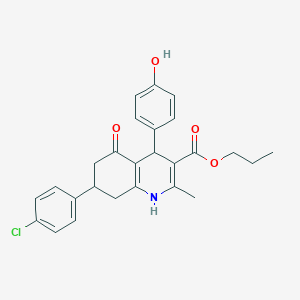 Propyl 7-(4-chlorophenyl)-4-(4-hydroxyphenyl)-2-methyl-5-oxo-1,4,5,6,7,8-hexahydroquinoline-3-carboxylate