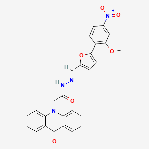 N'-{(E)-[5-(2-methoxy-4-nitrophenyl)furan-2-yl]methylidene}-2-(9-oxoacridin-10(9H)-yl)acetohydrazide