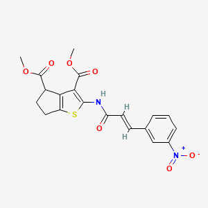 dimethyl 2-{[(2E)-3-(3-nitrophenyl)prop-2-enoyl]amino}-5,6-dihydro-4H-cyclopenta[b]thiophene-3,4-dicarboxylate