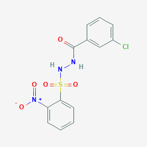 molecular formula C13H10ClN3O5S B11685295 3-chloro-N'-[(2-nitrophenyl)sulfonyl]benzohydrazide 