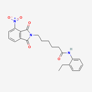 molecular formula C22H23N3O5 B11685301 N-(2-ethylphenyl)-6-(4-nitro-1,3-dioxo-1,3-dihydro-2H-isoindol-2-yl)hexanamide 