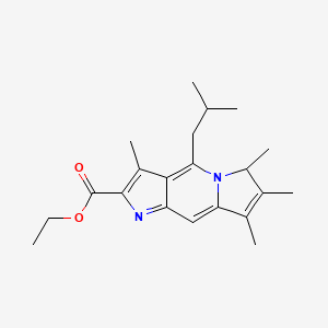 molecular formula C21H28N2O2 B11685345 ethyl 3,6,7,8-tetramethyl-4-(2-methylpropyl)-6H-pyrrolo[3,2-f]indolizine-2-carboxylate 