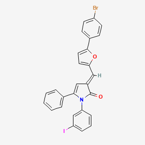 molecular formula C27H17BrINO2 B11685356 (3E)-3-{[5-(4-bromophenyl)furan-2-yl]methylidene}-1-(3-iodophenyl)-5-phenyl-1,3-dihydro-2H-pyrrol-2-one 