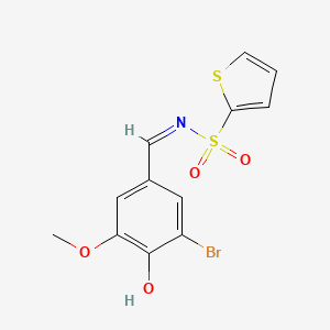 N-[(Z)-(3-bromo-4-hydroxy-5-methoxyphenyl)methylidene]thiophene-2-sulfonamide