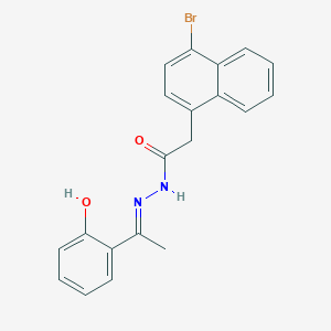 molecular formula C20H17BrN2O2 B11685435 2-(4-bromonaphthalen-1-yl)-N'-[(1E)-1-(2-hydroxyphenyl)ethylidene]acetohydrazide 