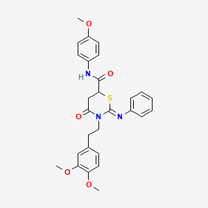 (2Z)-3-[2-(3,4-dimethoxyphenyl)ethyl]-N-(4-methoxyphenyl)-4-oxo-2-(phenylimino)-1,3-thiazinane-6-carboxamide