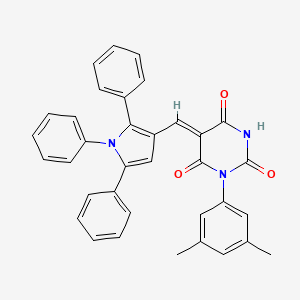 (5Z)-1-(3,5-dimethylphenyl)-5-[(1,2,5-triphenyl-1H-pyrrol-3-yl)methylidene]pyrimidine-2,4,6(1H,3H,5H)-trione