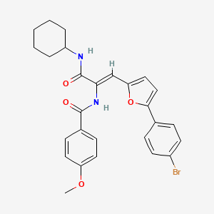 N-[(1Z)-1-[5-(4-bromophenyl)furan-2-yl]-3-(cyclohexylamino)-3-oxoprop-1-en-2-yl]-4-methoxybenzamide