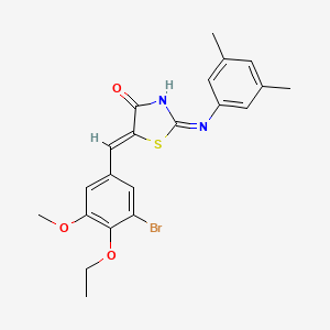 molecular formula C21H21BrN2O3S B11685494 (5Z)-5-[(3-bromo-4-ethoxy-5-methoxyphenyl)methylidene]-2-(3,5-dimethylanilino)-1,3-thiazol-4-one 