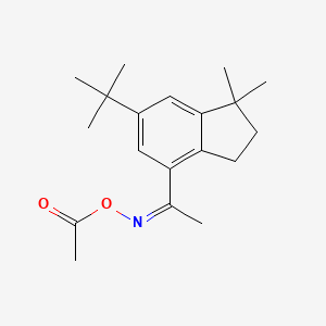 molecular formula C19H27NO2 B11685531 1-({[(1Z)-1-(6-tert-butyl-1,1-dimethyl-2,3-dihydro-1H-inden-4-yl)ethylidene]amino}oxy)ethanone 