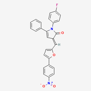 (3E)-1-(4-fluorophenyl)-3-{[5-(4-nitrophenyl)furan-2-yl]methylidene}-5-phenyl-1,3-dihydro-2H-pyrrol-2-one