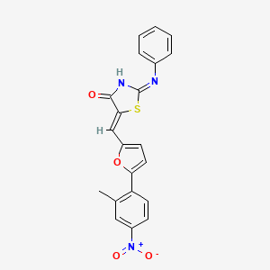 (2E,5Z)-5-{[5-(2-methyl-4-nitrophenyl)furan-2-yl]methylidene}-2-(phenylimino)-1,3-thiazolidin-4-one