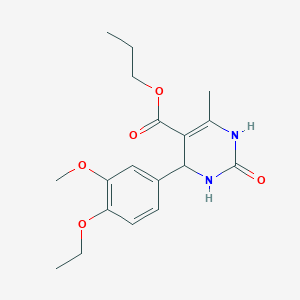 molecular formula C18H24N2O5 B11685561 Propyl 4-(4-ethoxy-3-methoxyphenyl)-6-methyl-2-oxo-1,2,3,4-tetrahydropyrimidine-5-carboxylate 