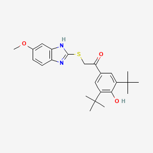 1-(3,5-di-tert-butyl-4-hydroxyphenyl)-2-[(5-methoxy-1H-benzimidazol-2-yl)sulfanyl]ethanone