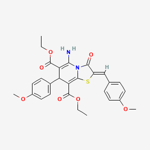 diethyl (2Z)-5-amino-2-(4-methoxybenzylidene)-7-(4-methoxyphenyl)-3-oxo-2,3-dihydro-7H-[1,3]thiazolo[3,2-a]pyridine-6,8-dicarboxylate