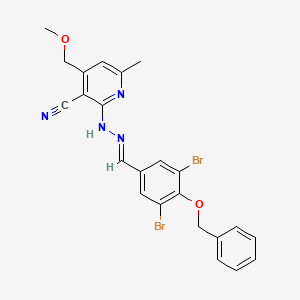 2-{(2E)-2-[4-(benzyloxy)-3,5-dibromobenzylidene]hydrazinyl}-4-(methoxymethyl)-6-methylpyridine-3-carbonitrile