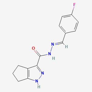 N'-[(E)-(4-fluorophenyl)methylidene]-1,4,5,6-tetrahydrocyclopenta[c]pyrazole-3-carbohydrazide