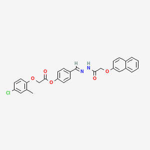 4-[(E)-{2-[(naphthalen-2-yloxy)acetyl]hydrazinylidene}methyl]phenyl (4-chloro-2-methylphenoxy)acetate