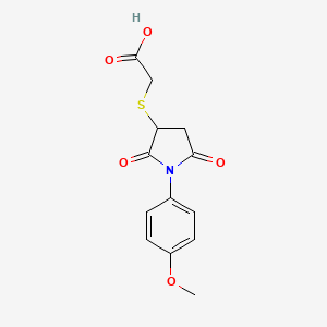 {[1-(4-Methoxyphenyl)-2,5-dioxopyrrolidin-3-yl]sulfanyl}acetic acid