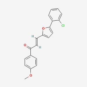 molecular formula C20H15ClO3 B11685682 (2E)-3-[5-(2-chlorophenyl)furan-2-yl]-1-(4-methoxyphenyl)prop-2-en-1-one 