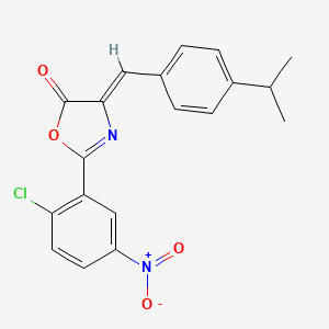 molecular formula C19H15ClN2O4 B11685683 (4Z)-2-(2-chloro-5-nitrophenyl)-4-[4-(propan-2-yl)benzylidene]-1,3-oxazol-5(4H)-one 