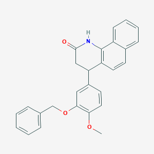 molecular formula C27H23NO3 B11685689 4-[3-(benzyloxy)-4-methoxyphenyl]-3,4-dihydrobenzo[h]quinolin-2(1H)-one 