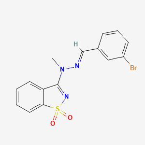 molecular formula C15H12BrN3O2S B11685698 3-[(2E)-2-(3-bromobenzylidene)-1-methylhydrazinyl]-1,2-benzothiazole 1,1-dioxide 