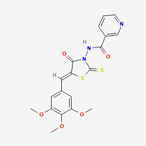 N-[(5Z)-4-oxo-2-sulfanylidene-5-[(3,4,5-trimethoxyphenyl)methylidene]-1,3-thiazolidin-3-yl]pyridine-3-carboxamide